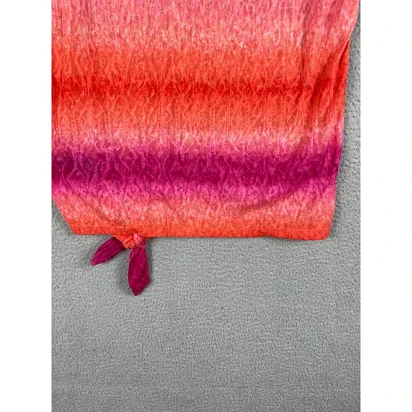 Lauren Ralph Lauren Womens Pink & Orange Top With Tie At Bottom Size M - Picture 7 of 8